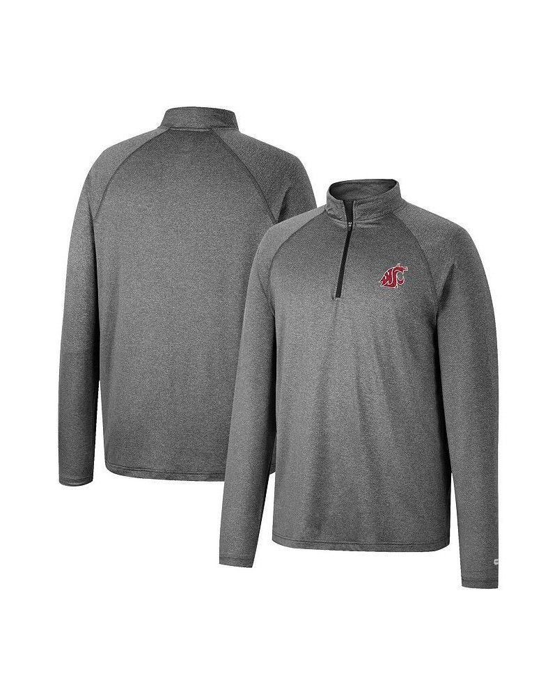 Men's Heathered Gray Washington State Cougars Earth First Raglan Quarter-Zip Windshirt $31.79 Sweatshirt