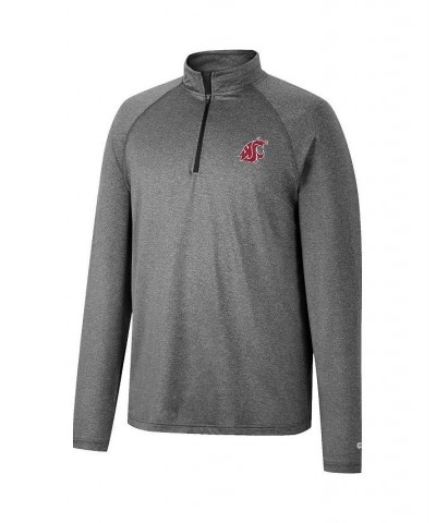 Men's Heathered Gray Washington State Cougars Earth First Raglan Quarter-Zip Windshirt $31.79 Sweatshirt