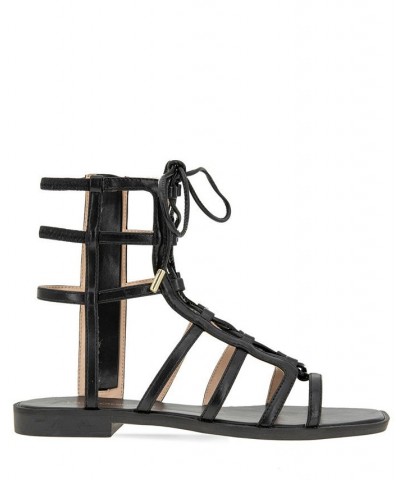 Women's Lariat Gladiator Sandal Black $56.76 Shoes