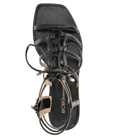 Women's Lariat Gladiator Sandal Black $56.76 Shoes