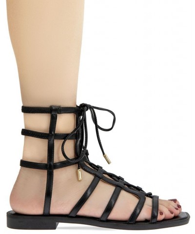 Women's Lariat Gladiator Sandal Black $56.76 Shoes