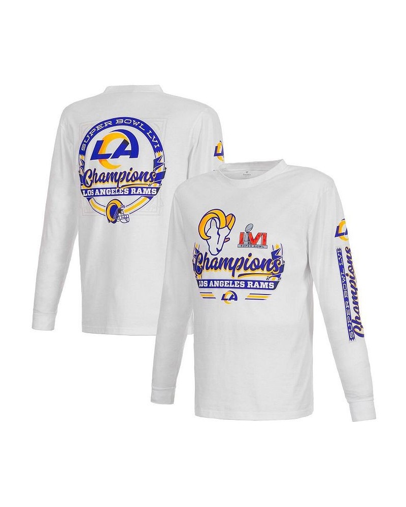 Men's Branded White Los Angeles Rams Super Bowl LVI Champions Screen Printed Long Sleeve T-shirt $30.50 T-Shirts