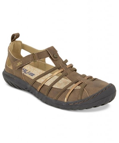 Women's Peace Woven Strappy Sporty Sandals Brown $39.16 Shoes