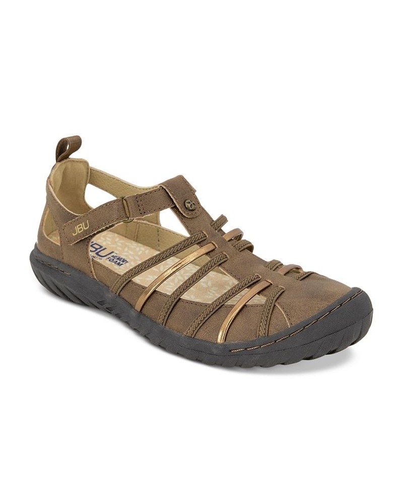 Women's Peace Woven Strappy Sporty Sandals Brown $39.16 Shoes