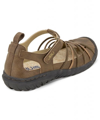 Women's Peace Woven Strappy Sporty Sandals Brown $39.16 Shoes