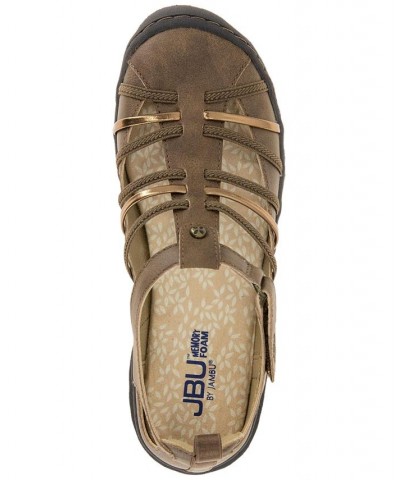 Women's Peace Woven Strappy Sporty Sandals Brown $39.16 Shoes