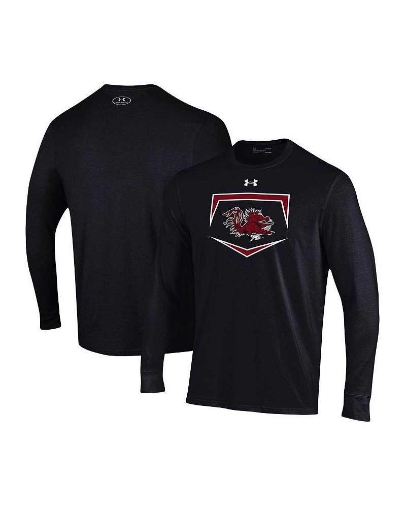 Men's Black South Carolina Gamecocks Baseball Base Logo Long Sleeve T-shirt $22.50 T-Shirts