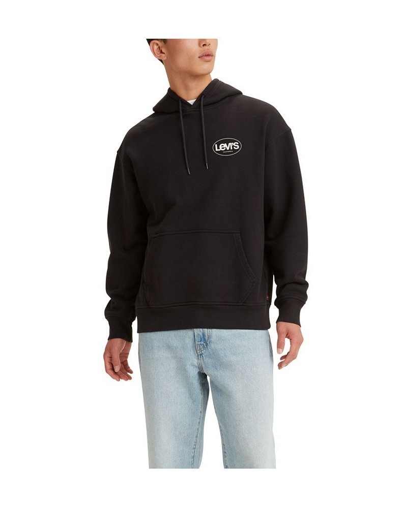 Men's Surf Relaxed-Fit Fleece Hoodie Black $11.69 Sweatshirt