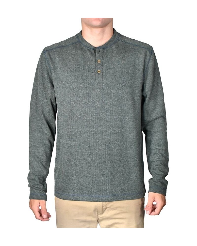 Men's Stretch Button-Placket Topstitched Henley Shirt PD05 $36.70 Shirts