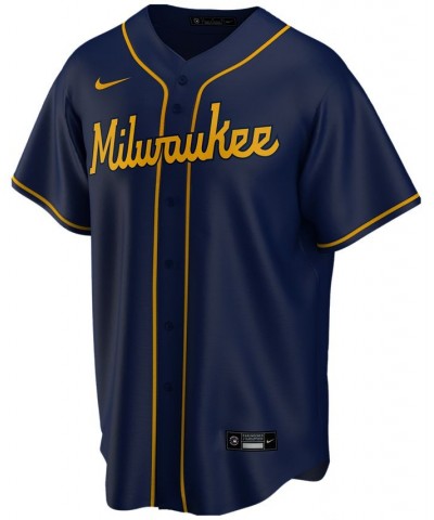 Men's Milwaukee Brewers Official Blank Replica Jersey $56.25 Jersey