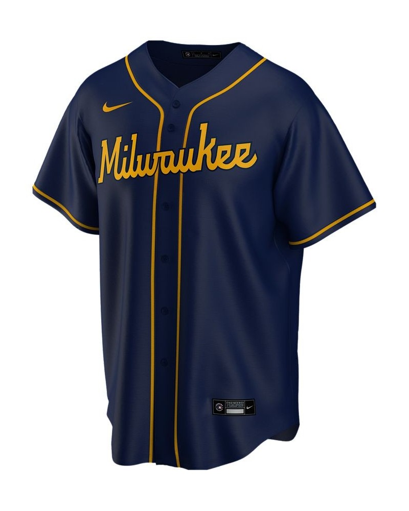 Men's Milwaukee Brewers Official Blank Replica Jersey $56.25 Jersey