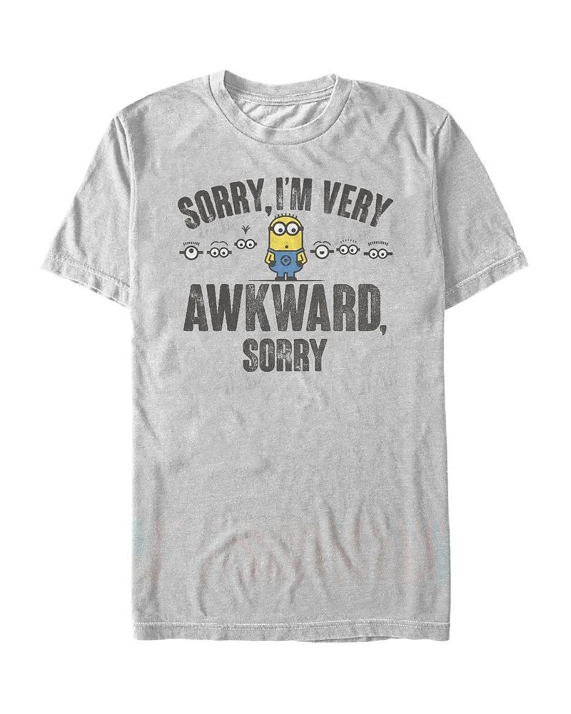 Minions Men's Sorry I'm Awkward Short Sleeve T-Shirt Gray $16.45 T-Shirts