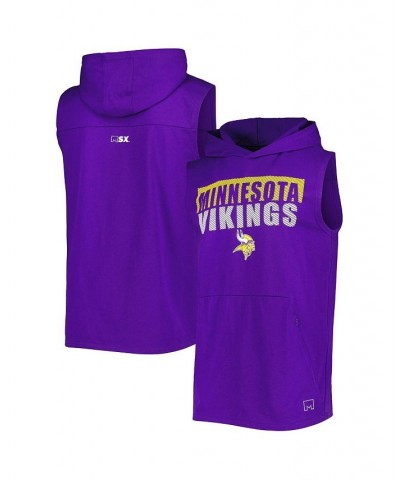 Men's Purple Minnesota Vikings Relay Sleeveless Pullover Hoodie $33.00 T-Shirts