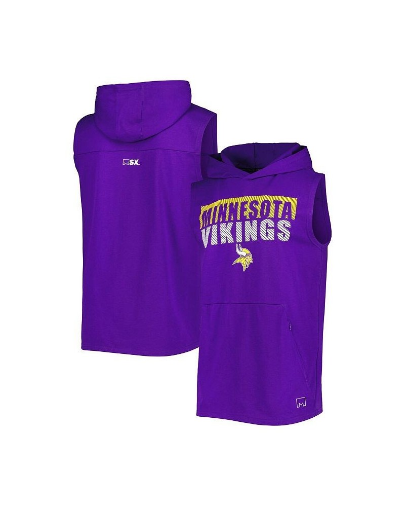 Men's Purple Minnesota Vikings Relay Sleeveless Pullover Hoodie $33.00 T-Shirts