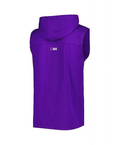 Men's Purple Minnesota Vikings Relay Sleeveless Pullover Hoodie $33.00 T-Shirts