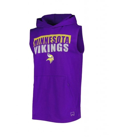 Men's Purple Minnesota Vikings Relay Sleeveless Pullover Hoodie $33.00 T-Shirts