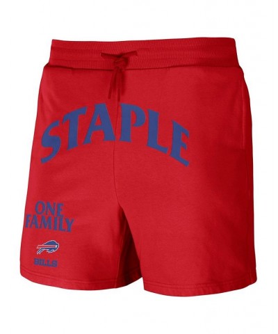 Men's NFL X Staple Red Buffalo Bills New Age Throwback Vintage-Like Wash Fleece Short $28.04 Shorts