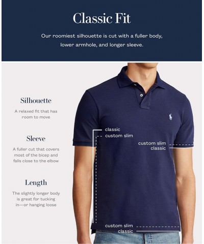 Men's Classic Fit Long Sleeve Mesh Polo Blue $25.17 Polo Shirts