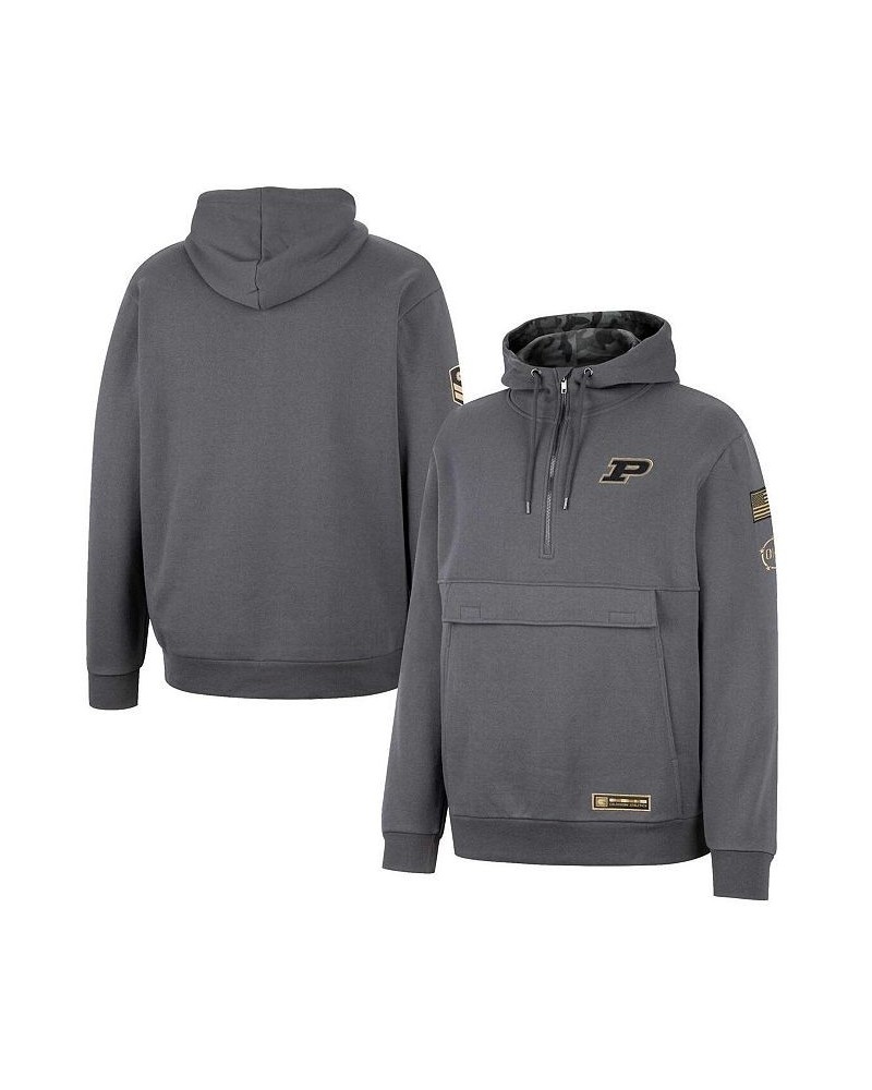 Men's Charcoal Purdue Boilermakers OHT Military-Inspired Appreciation Quarter-Zip Hoodie $33.60 Sweatshirt