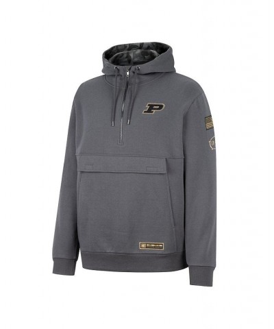 Men's Charcoal Purdue Boilermakers OHT Military-Inspired Appreciation Quarter-Zip Hoodie $33.60 Sweatshirt