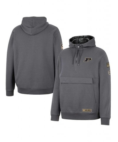 Men's Charcoal Purdue Boilermakers OHT Military-Inspired Appreciation Quarter-Zip Hoodie $33.60 Sweatshirt