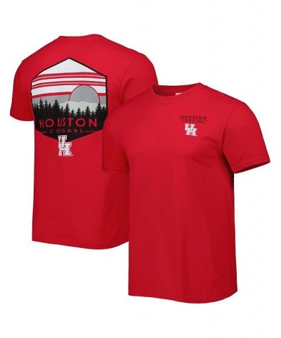 Men's Red Houston Cougars Landscape Shield T-shirt $19.60 T-Shirts