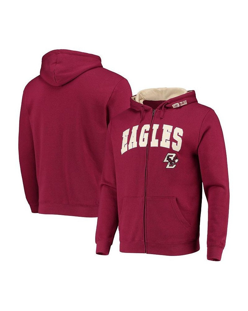 Men's Maroon Boston College Eagles Arch and Logo 3.0 Full-Zip Hoodie $25.80 Sweatshirt