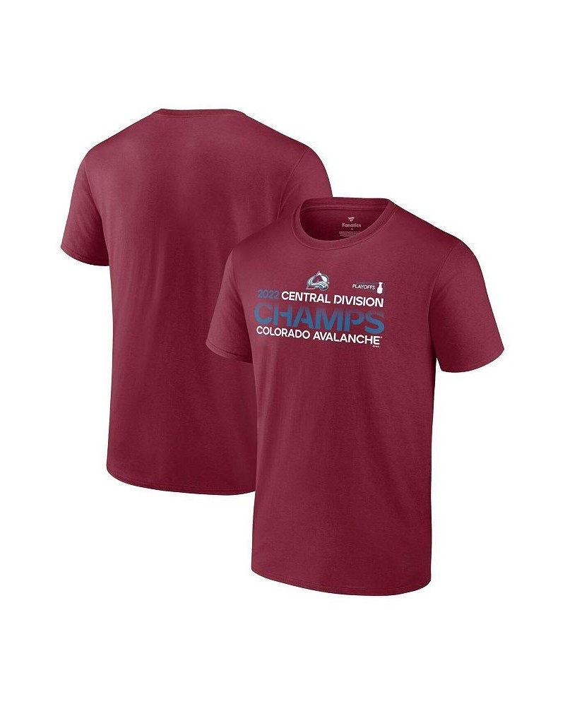 Men's Branded Burgundy Colorado Avalanche 2022 Central Division Champions T-shirt $21.83 T-Shirts