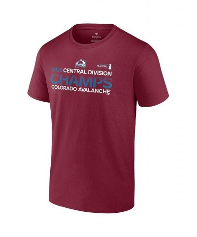 Men's Branded Burgundy Colorado Avalanche 2022 Central Division Champions T-shirt $21.83 T-Shirts