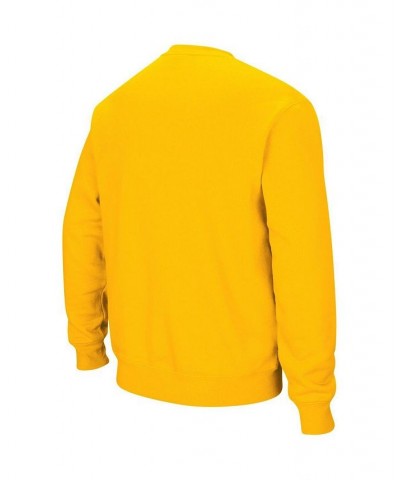 Men's Gold Arizona State Sun Devils Arch and Logo Crew Neck Sweatshirt $21.62 Sweatshirt