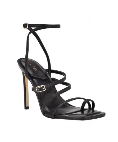 Women's Bolten Strappy Single Sole Square Toe Sandals Black $35.97 Shoes