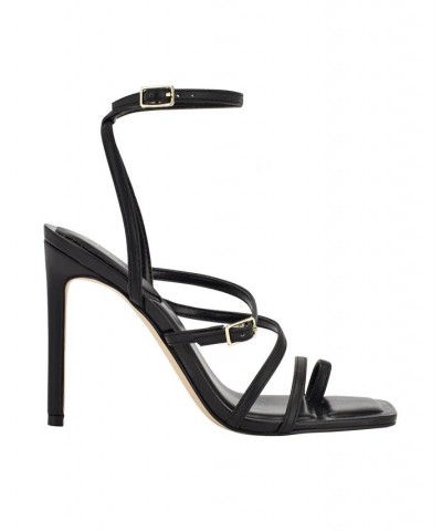 Women's Bolten Strappy Single Sole Square Toe Sandals Black $35.97 Shoes