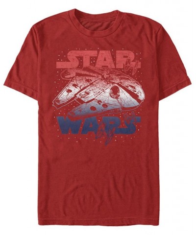 Men's Star Spangled Falcon Short Sleeve Crew T-shirt Red $19.24 T-Shirts