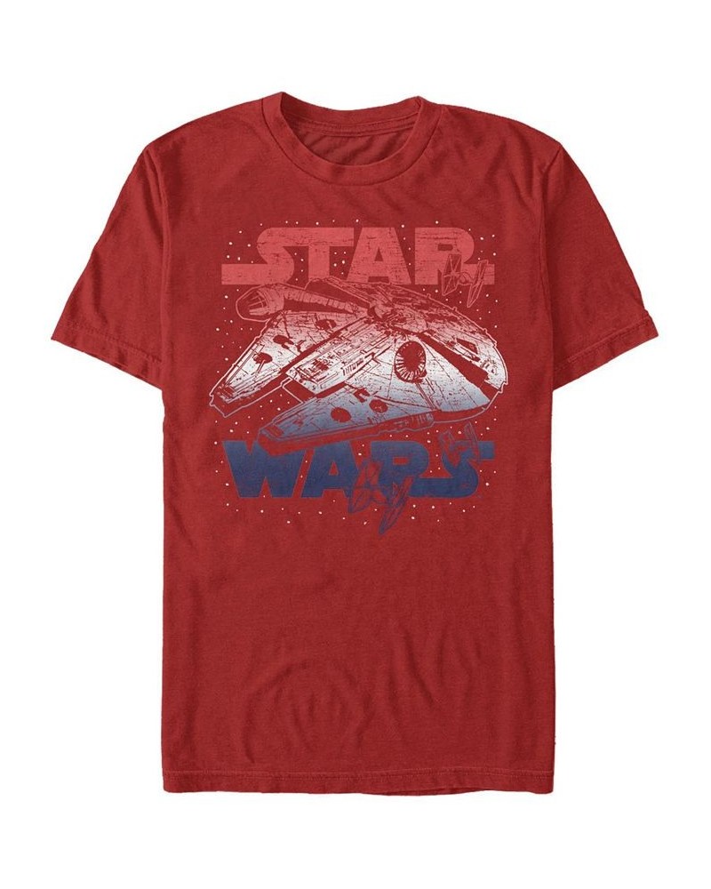 Men's Star Spangled Falcon Short Sleeve Crew T-shirt Red $19.24 T-Shirts