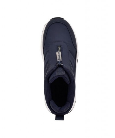 Women's Merina Slip-on Nylon Puffy Sneakers Blue $27.27 Shoes