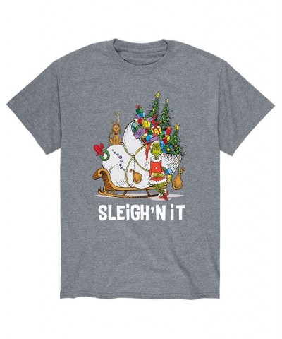 Men's Dr. Seuss The Grinch Sleigh'n It T-shirt Gray $14.35 T-Shirts