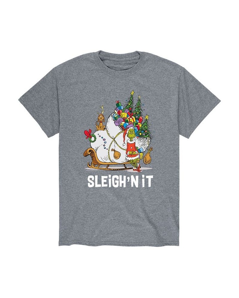 Men's Dr. Seuss The Grinch Sleigh'n It T-shirt Gray $14.35 T-Shirts