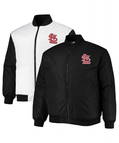 Men's White, Black St. Louis Cardinals Big and Tall Reversible Satin Full-Zip Jacket $57.20 Jackets