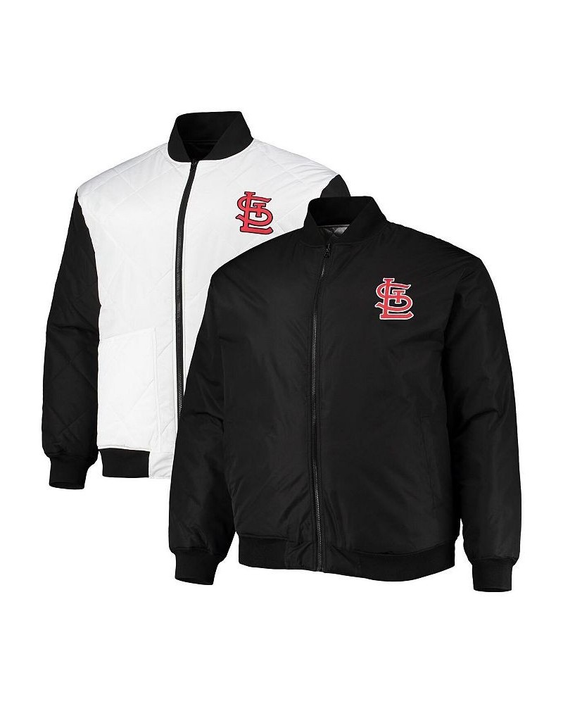 Men's White, Black St. Louis Cardinals Big and Tall Reversible Satin Full-Zip Jacket $57.20 Jackets