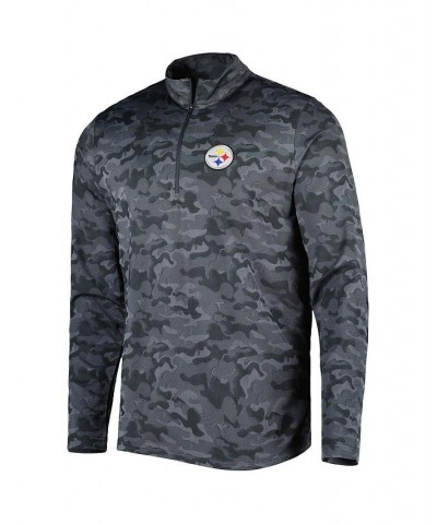 Men's Black Pittsburgh Steelers Brigade Quarter-Zip Sweatshirt $50.99 Sweatshirt