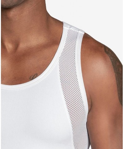 Men's Stretch Moderate Compression Shaper Tank Top White $31.20 Undershirt