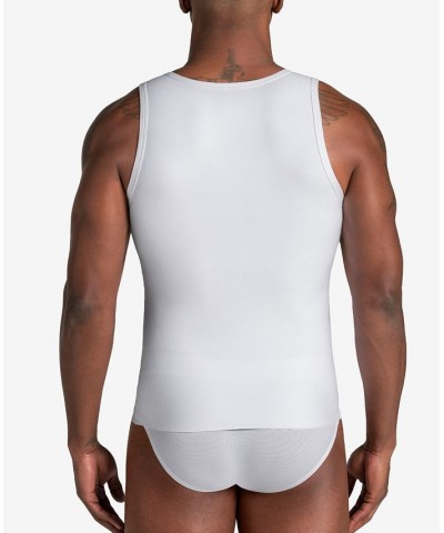 Men's Stretch Moderate Compression Shaper Tank Top White $31.20 Undershirt