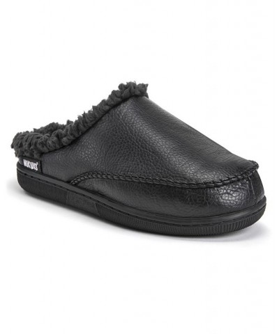 Men's Faux Leather Clog Slippers Black $15.48 Shoes