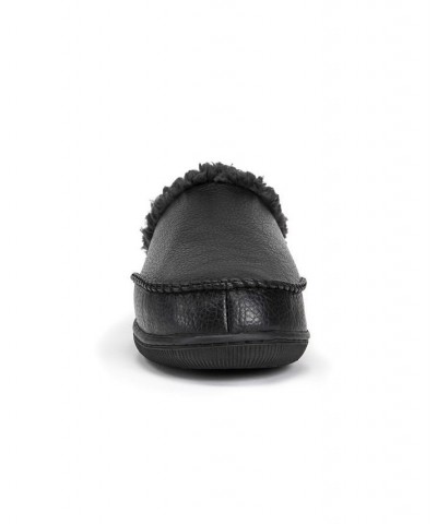 Men's Faux Leather Clog Slippers Black $15.48 Shoes