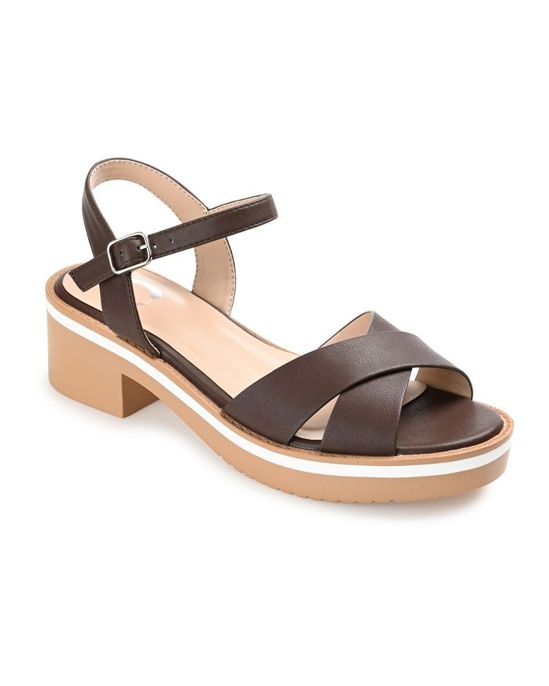 Women's Hilaree Ankle-Strap Sandals Brown $49.00 Shoes