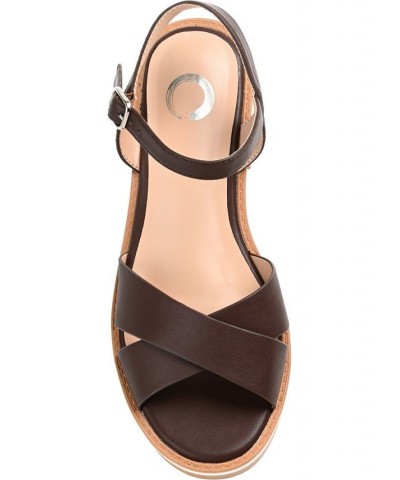 Women's Hilaree Ankle-Strap Sandals Brown $49.00 Shoes