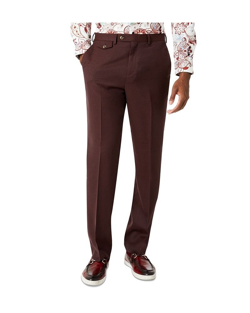 Men's Classic-Fit Wool Suit Pants Red $36.00 Suits