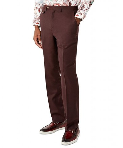 Men's Classic-Fit Wool Suit Pants Red $36.00 Suits