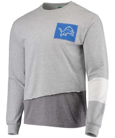 Men's Heathered Gray Detroit Lions Angle Long Sleeve T-shirt $33.79 T-Shirts