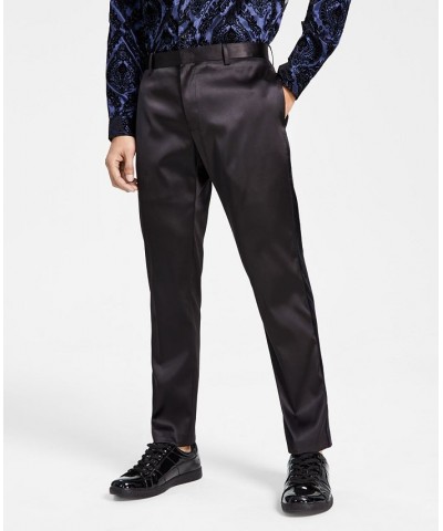 Men's Slim-Fit Side Stripe Dress Pants Black $17.90 Pants